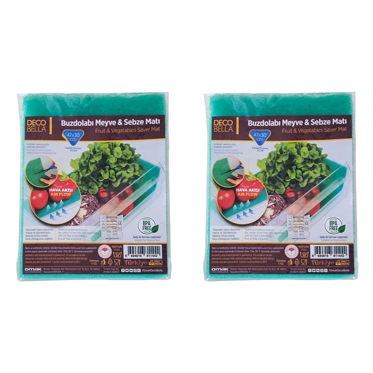 روکش طبقات یخچال دکوبلا مدل yesil مجموعه 2 عددی