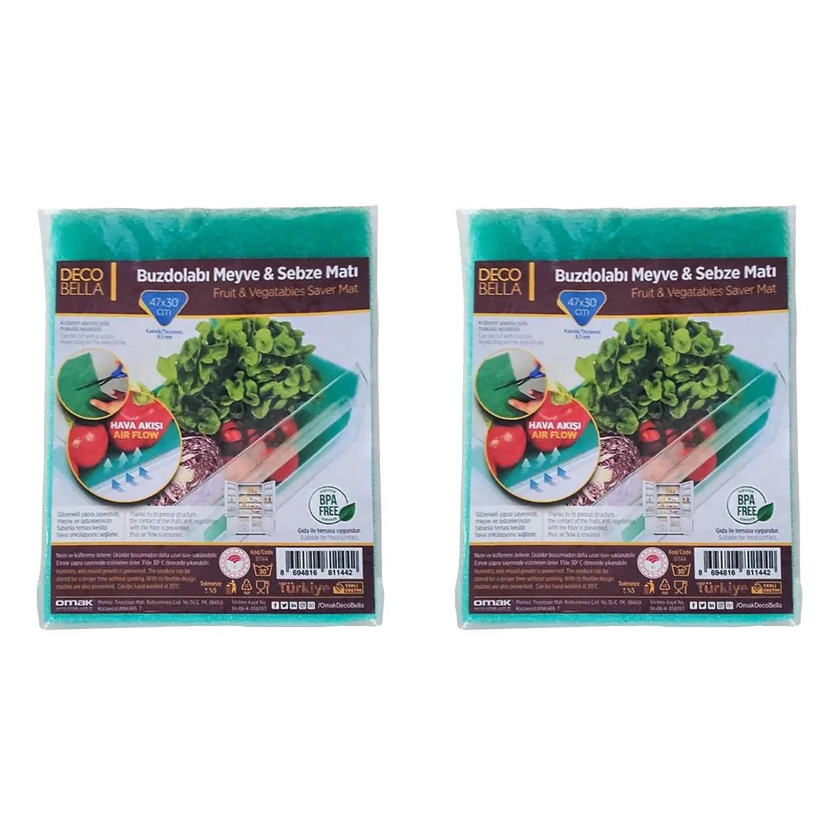 روکش طبقات یخچال دکوبلا مدل yesil مجموعه 2 عددی
