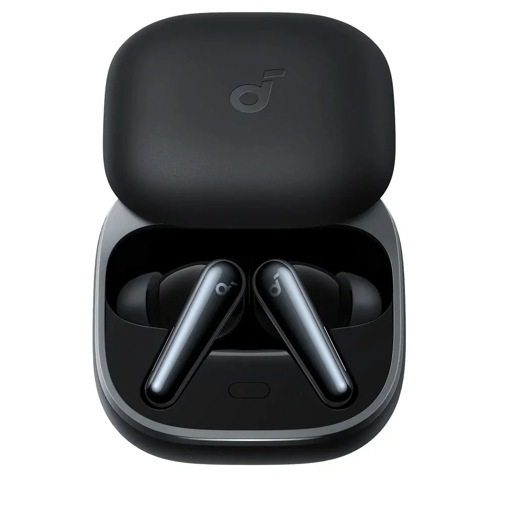 هدفون بلوتوثی انکر مدل Soundcore Liberty 5 با نویز کنسلینگ فعال (ANC)، درگاه شارژ USB Type-C، تا 30 ساعت زمان پخش موسیقی، دارای سنسور نوری داخل گوش و مقاوم در برابر رطوبت و عرق