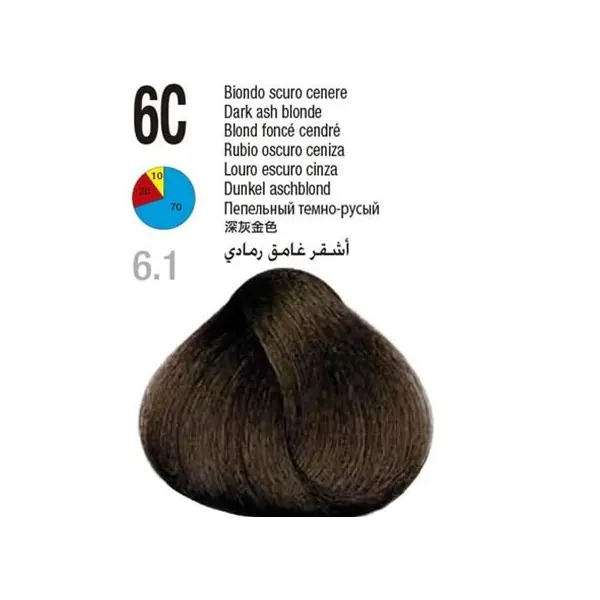 رنگ مو گلازت شماره 6C حجم 100 میلیلیتر رنگ بلوند تیره دودی سرد