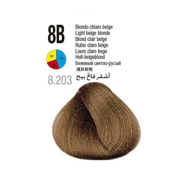 رنگ مو گلازت شماره 8B حجم 100 میلیلیتر رنگ بلوند روشن بژ
