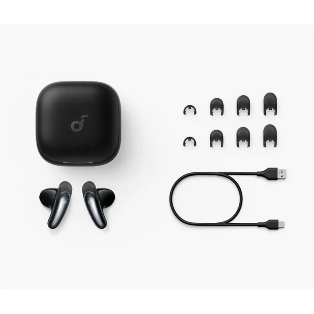 هدفون بلوتوثی توگوشی انکر مدل Soundcore Liberty Buds، مجهز به Adaptive ANC 3.0، پشتیبانی از Hi-Res Audio و کدک LDAC، عمر باتری 7 ساعت و محفظه شارژ 30 ساعته، 4 میکروفون هوش مصنوعی، بلوتوث 6.1 و مقاومت در برابر رطوبت و عرق