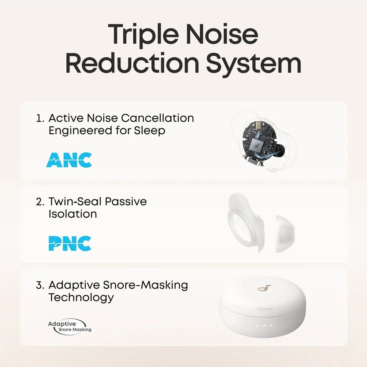 هدفون تو گوشی بلوتوثی انکر مدل Soundcore Sleep A30 با درایور داینامیک، طراحی مناسب استفاده هنگام خواب، نویز کنسلینگ فعال، پایش خواب و تشخیص خر و پف