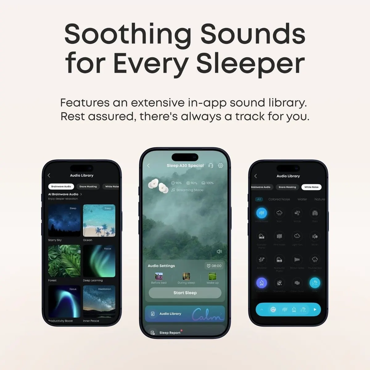 هدفون تو گوشی بلوتوثی انکر مدل Soundcore Sleep A30 با درایور داینامیک، طراحی مناسب استفاده هنگام خواب، نویز کنسلینگ فعال، پایش خواب و تشخیص خر و پف