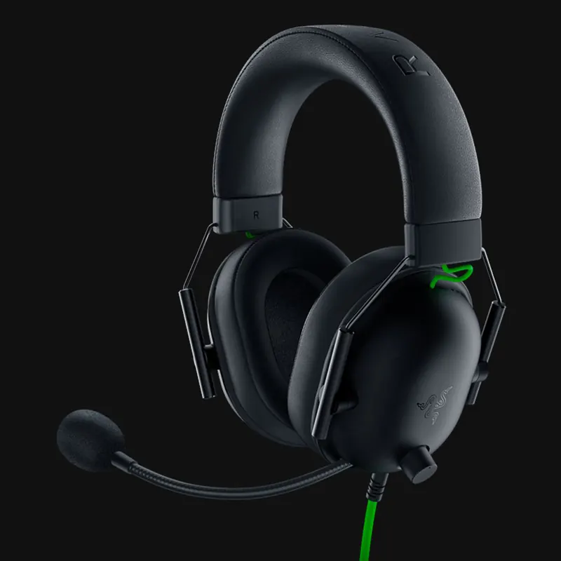 هدست گیمینگ بلوتوثی ریزر مدل BlackShark V2 X با نویز کنسلینگ بدنه، نویز کنسلینگ میکروفون (ENC)، اتصال از طریق جک 3.5 میلیمتری، دارای صدای فراگیر 7.1 کاناله، دارای تکنولوژی صدای 360 درجه